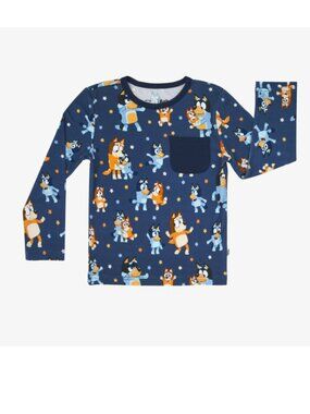 NWT Little Sleepies Bluey Dance Mode Long Sleeve Pocket Tee - Size 2T